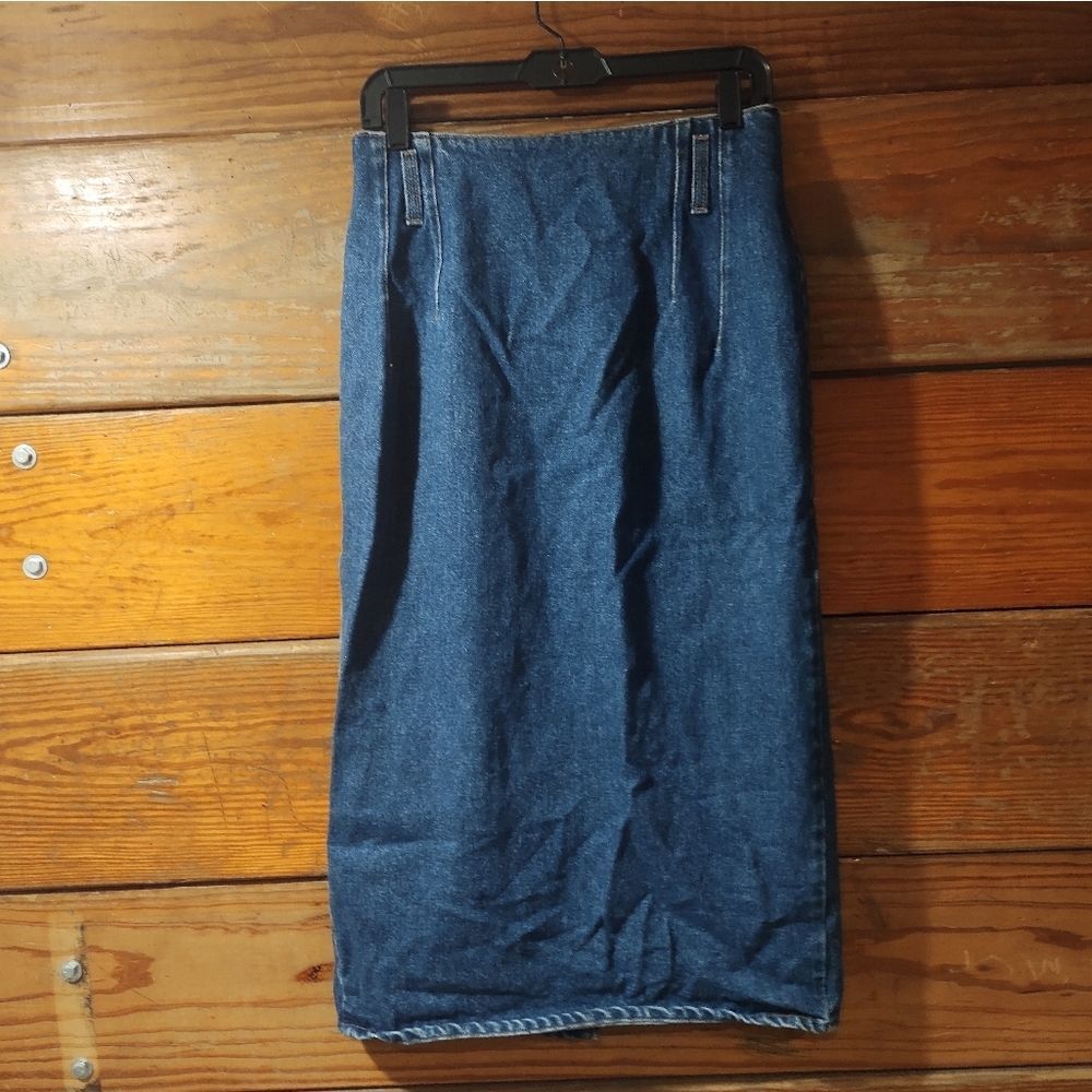 Stuffed Shirt Jeanswear • VINTAGE HIGH WAISTED DENIM MIDI SKIRT